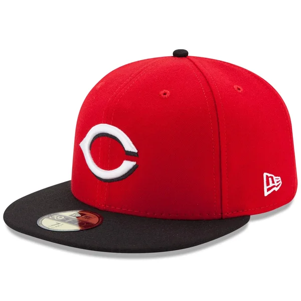 Cincinnati Reds New Era Road Authentic Collection On-Field 59FIFTY Fitted Hat - Red/Black, Size: 7