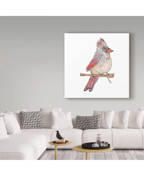 &White Cardinal& Graphic Art Print on Wrapped Canvas Trademark Fine Art Size: 24x22 H x 24x22 W x 2x22 D
