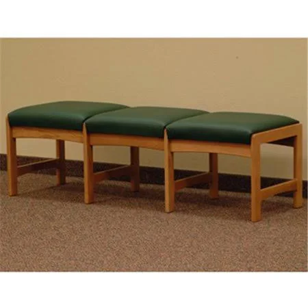 Wooden Mallet DW5-3MOVG Three Seat Bench in Medium Oak - Green