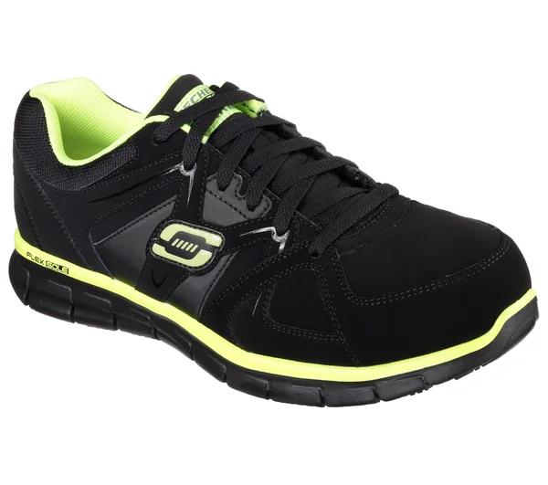 Men's Skechers Work Relaxed Fit Synergy Ekron Alloy Toe Lace Up, Size: 11, Black