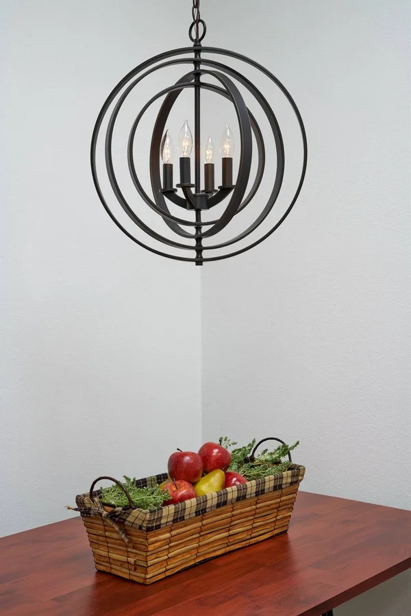 Kira Home Orbits 18x22 4-Light Modern Farmhouse Orb/Globe Pendant Chandelier