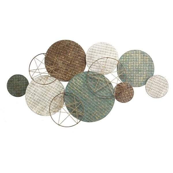 Textured Metal Plate Wall Decor - Multi
