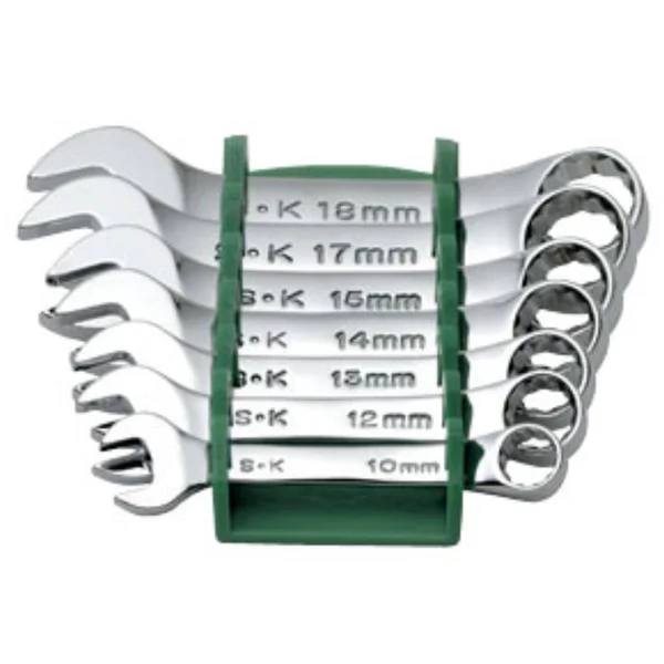 SK 86247 7 Piece SuperKrome Metric Short Combination Wrench Set