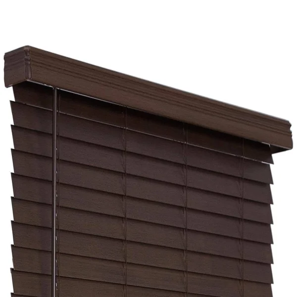 Allen + Roth 2.5-in Slat Width 38.75-in x 72-in Cordless Brown Faux Wood Room Darkening Horizontal Blinds, DFHSC4272-38.75