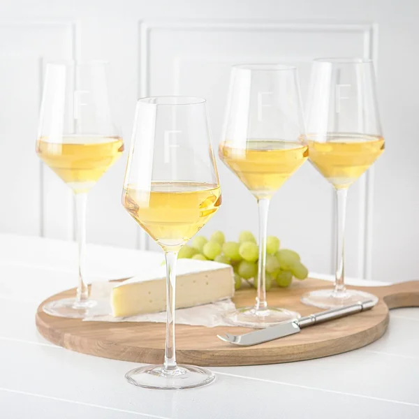 Cathy&s Concepts Initial White Wine Estate Glass Set of 4