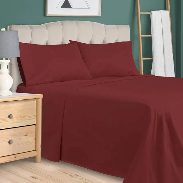 Egyptian Linens Outlet 300-TC Cotton Solid Sheet Set, Gold, Queen