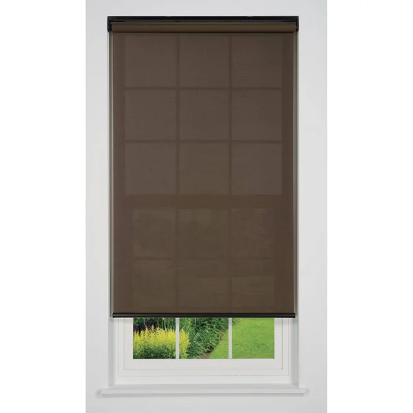 Linen Avenue Cordless 5% Solar Screen Standard Roller Shade, Coffee 61 W x 78 H