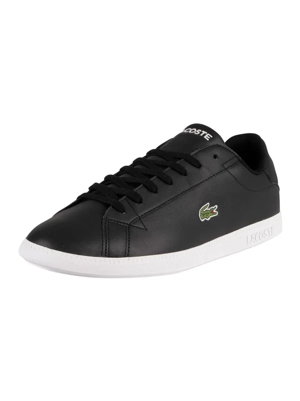 Lacoste Graduate BL 1 Black White Leather Mens Trainers - 7 UK