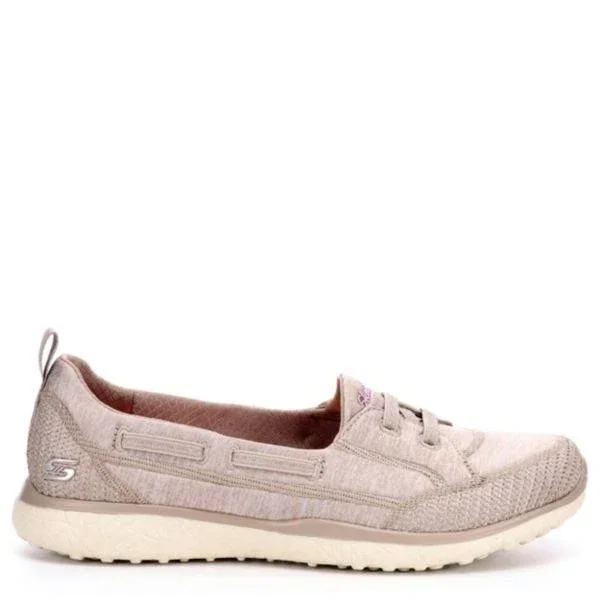 Skechers Microburst Washable Bungee Slip-On Shoes -Topnotch - Size 7 Wide, Taupe