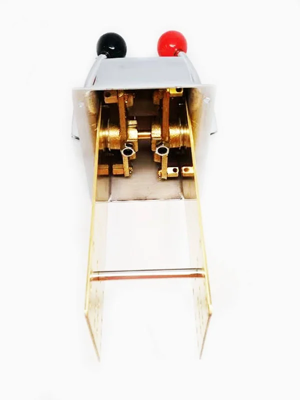 Pactrade Marine Twin Lever Engine Control Made of Chrome Plated Brass for Boat P60058