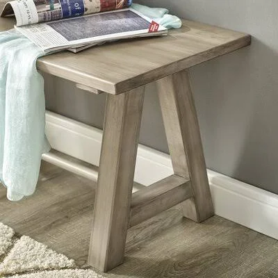 Falone Solid Wood Bench Gracie Oaks Color: Antique White - Size: 17'' H x 16'' W x 45'' D