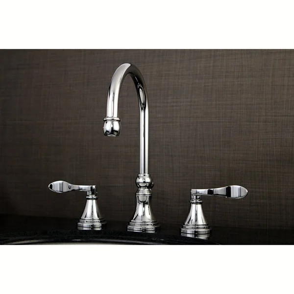 Kingston Brass KS2987DFL NuFrench Widespread Bathroom Faucet with Brass Pop-Up Brushed Brass