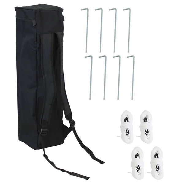 Sunnydaze 7.5 x 7.5 Foot Slant Leg Backpack Canopy - White