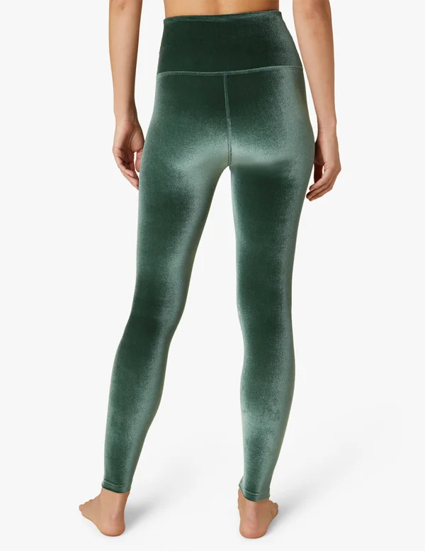 Velvet Motion High Waisted Midi Legging, Beyond Yoga Forest Green, M
