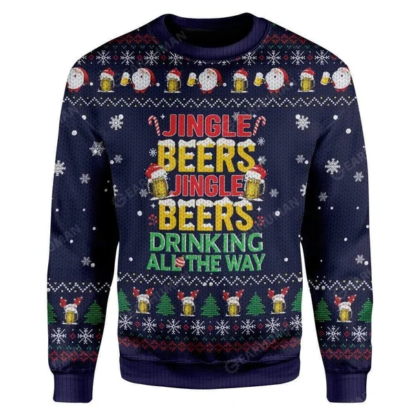 Jinger Beers Ugly Christmas Sweater, for Men & Women, Adult, US1836, S