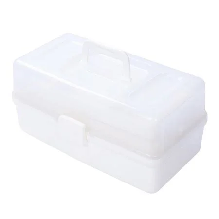 Puloru First Aid Kit, 3-Layer Storage Box, Family Emergency Medicine Storage Case, Size: Medium, White