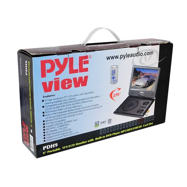 Pyle 9x22 Widescreen High Resolution Portable Monitor w/ Built-In DVD, MP3, MP4 Players