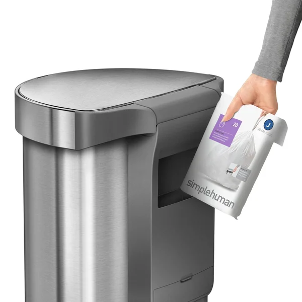 simplehuman 45L Semi-Round Stainless Steel Sensor Trash Can