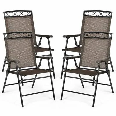 Set of 4 Patio Folding Chairs Red Barrel Studio