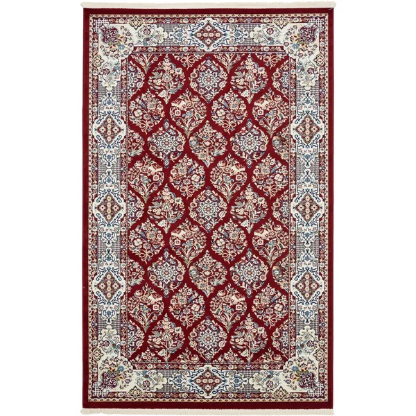 Unique Loom Sheffield Narenj Area Rug - 10& x 10& Round - Burgundy