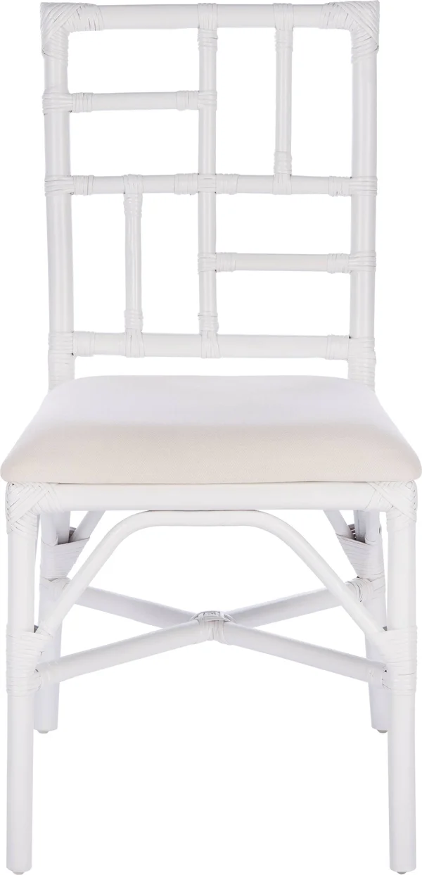 Safavieh Christine Glam Accent Chair w/Cushion - White, Set of 2