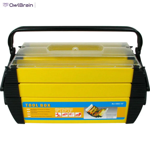 Deluxe Steel and Plastic Tool Box Stalwart