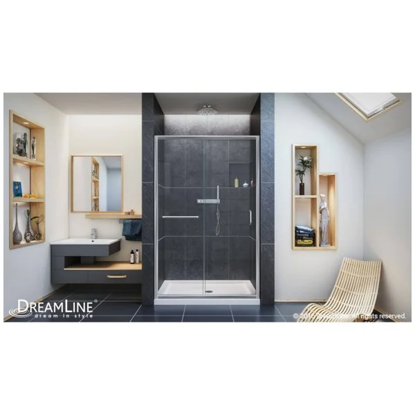 DreamLine SHDR-0948720-01 Infinity-Z Frameless Sliding Shower DOOR - 44 to 48-Inch, Chrome Finish