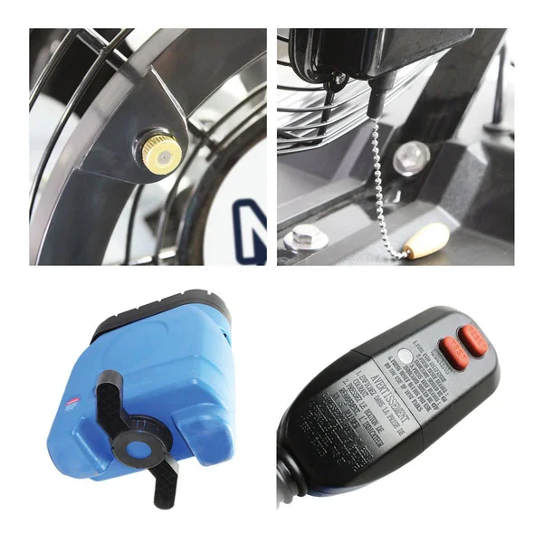 Cool Draft CDMP1420 32 inch Wide 1000 CFM 20 Gallon Misting Fan, Blue