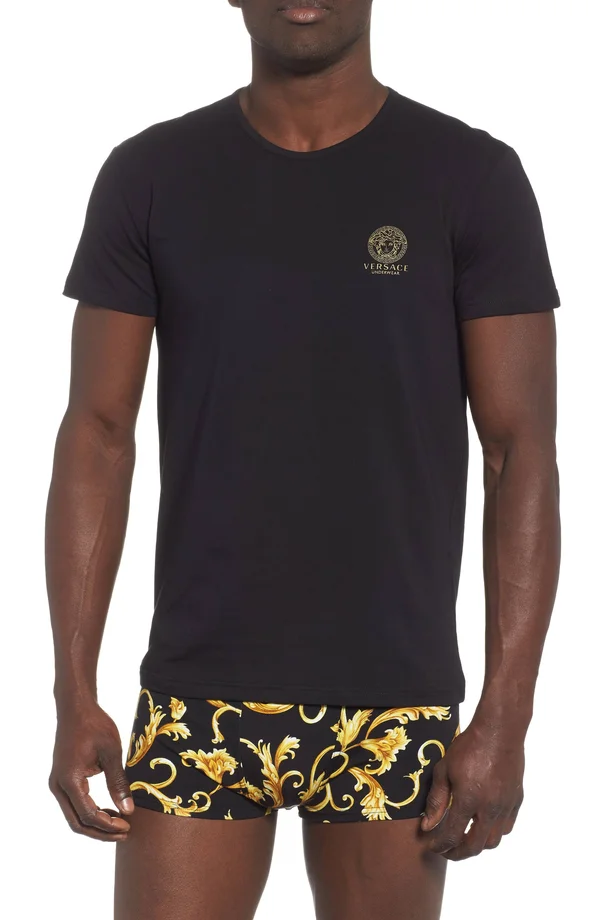 Versace Medusa Logo Crewneck T-Shirt, Black, Men's, S