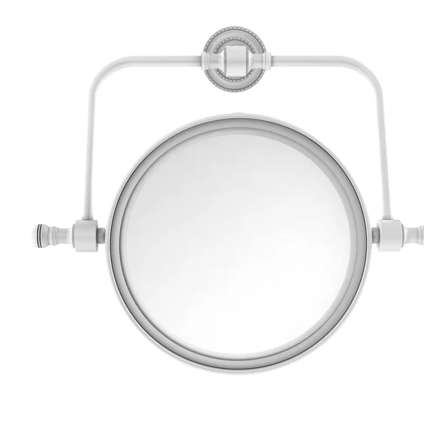 Allied Brass Retro Dot Collection Wall Mounted Swivel Make-Up Mirror 8-in Diameter with 5X Magnification - Matte White