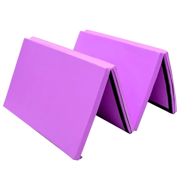 Costway 4& x 10& x 2x22 Thick Folding Panel Aerobics Exercise Gymnastics Mat-Purple