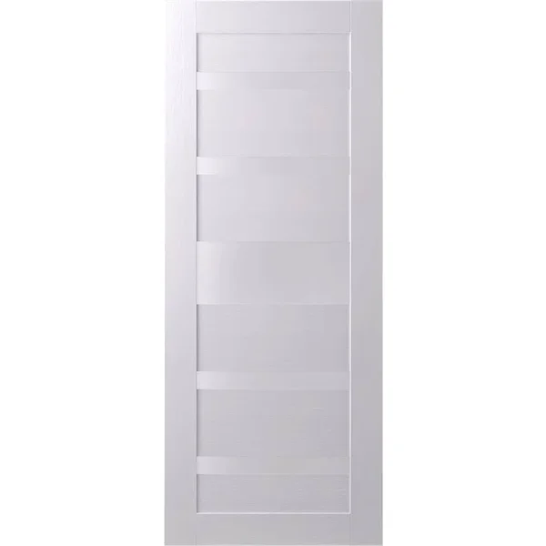 Belldinni 24 in. x 80 in. Gina Bianco Noble Finished Frosted Glass 5 Lite Solid Core Wood Composite Interior Door Slab No Bore