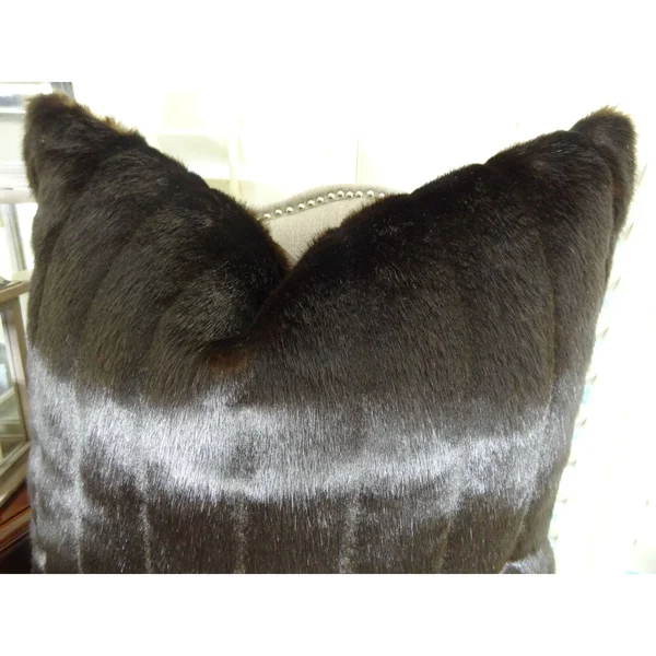 Plutus Tip Dyed Brown-Mink Handmade Throw Pillow Double Sided 22x22 x 22x22