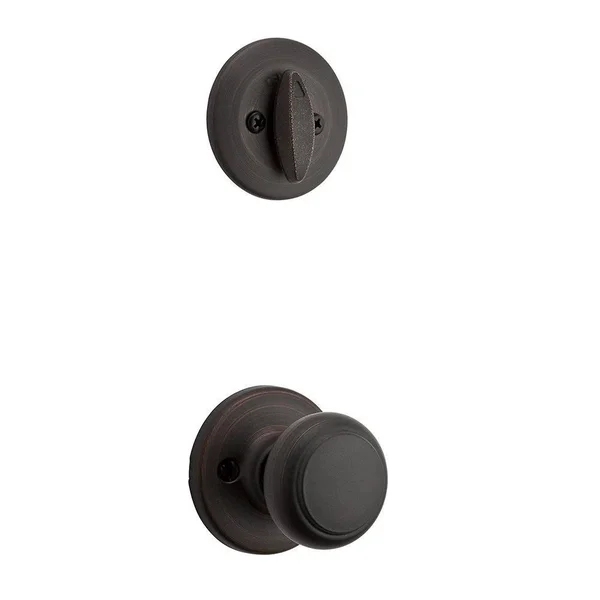 Kwikset 96870-100 Belleview Single Cylinder Handleset with Cove Knob Featuring S