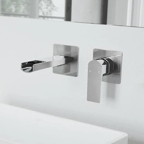 Vigo Atticus Brushed Nickel Wall Mount Bathroom Faucet