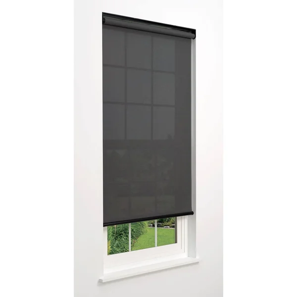 Linen Avenue Cordless 5% Solar Screen Standard Roller Shade, Charcoal 28 W x 78 H