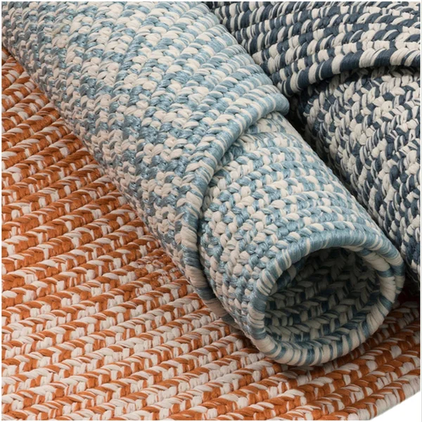 Colonial Mills Boatside Tweed Indoor/Outdoor Reversible Braided Rug (2& x 4& Oval - Sky Blue)
