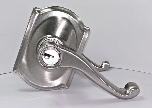 Schlage F51AFLA619CAM Flair Lever with Camelot Trim Keyed Entry Lock Finish: Satin Nickel