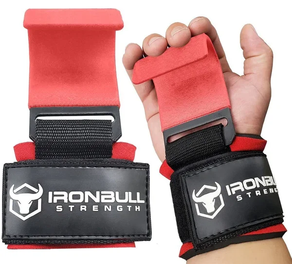 Lifting Hooks, Weight Lifting Hooks - Red/Black