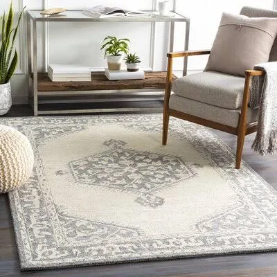 Clifton Handmade Tufted Wool Gray/Beige Rug Langley Street Rug Size: Rectangle 2' x 3'