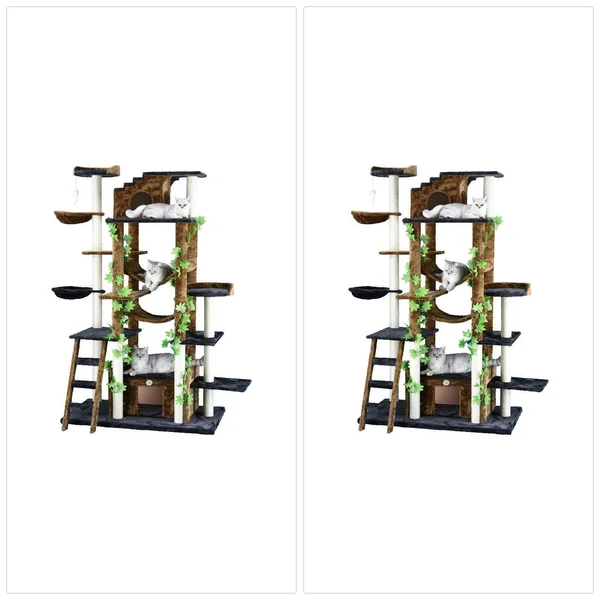 Go Pet Club 77-inch Cat Tree, Brown/Black