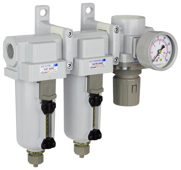 PneumaticPlus SAU430-N04G-MEP Three Stage Air Drying System Particulate Air Filter, Coalescing Filter, Air Pressure Regulator Co