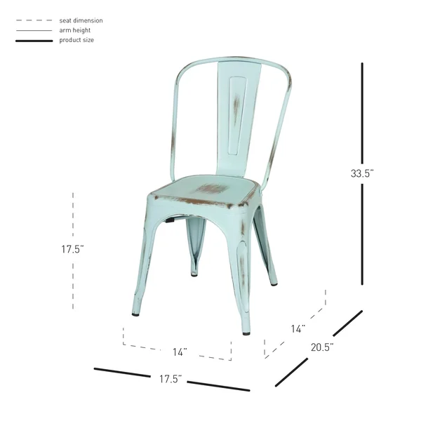 Metropolis Metal Side Chair, Set of 4, Frosted White