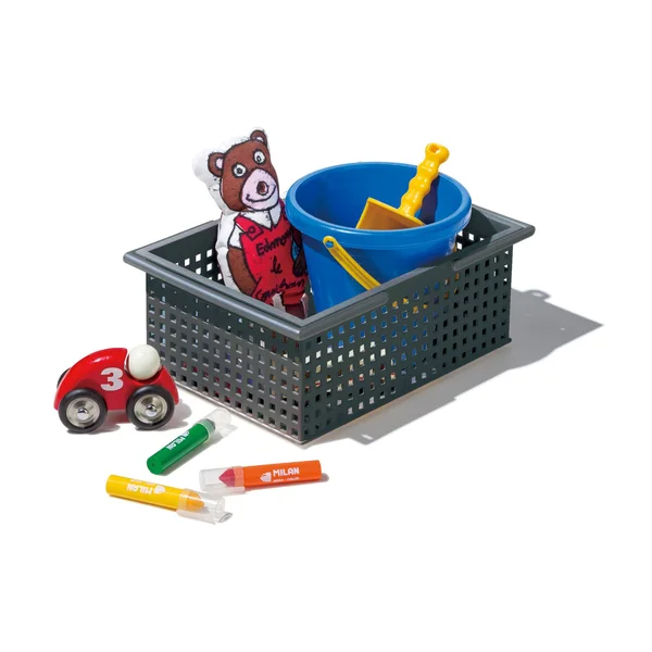 Like-it Stacking Plastic Storage Organizer Basket Tote, Gray (6 Pack)