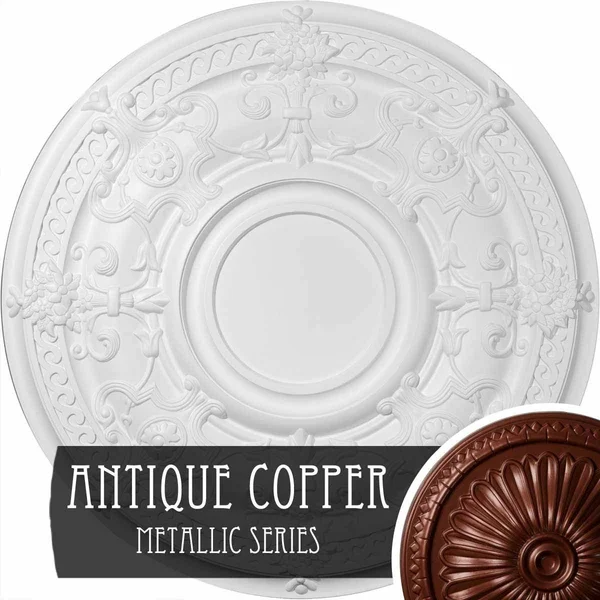 33 7/8x22OD x 1 3/8x22P Dauphine Ceiling Medallion (Fits Canopies Up to 13 1/4x22) - Hand-Painted Witch Hazel Crackle