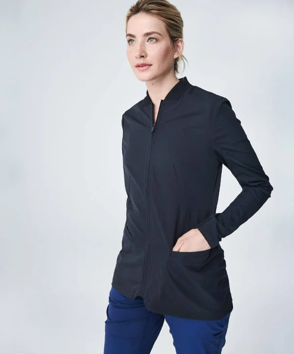Kinetic Women's Scrub Jacket-Black-XXS