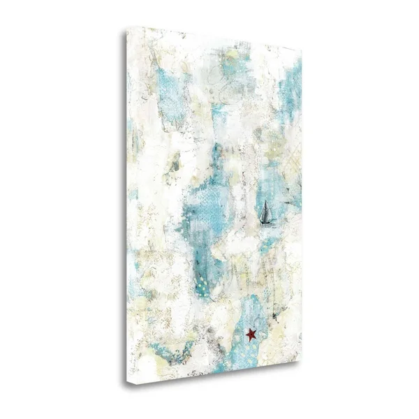 Tangletown Fine Art The Starfish and The Sailboat by Sarah Ogren Giclee on Gallery Wrap Canvas - 28x22 x 39x22 - Multi