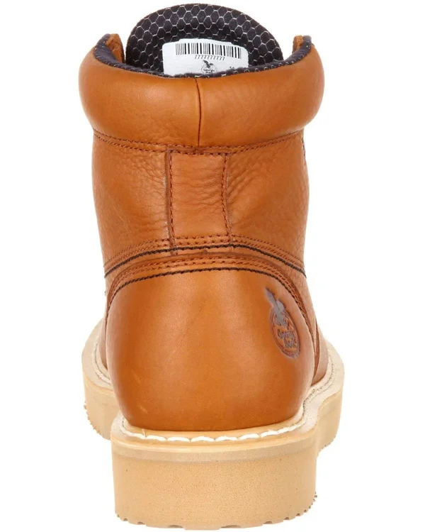 Men's Georgia Boot GB00177 6 inch Moc-Toe Wedge Work Boot, Gold