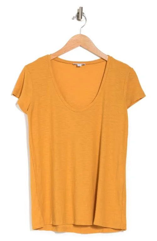 James Perse Tops, James Perse Classic Scoop Neck Comet Womens Teesz1nwt, Color: Orange/Yellow, Size: S, Savinapetkova&s Clos