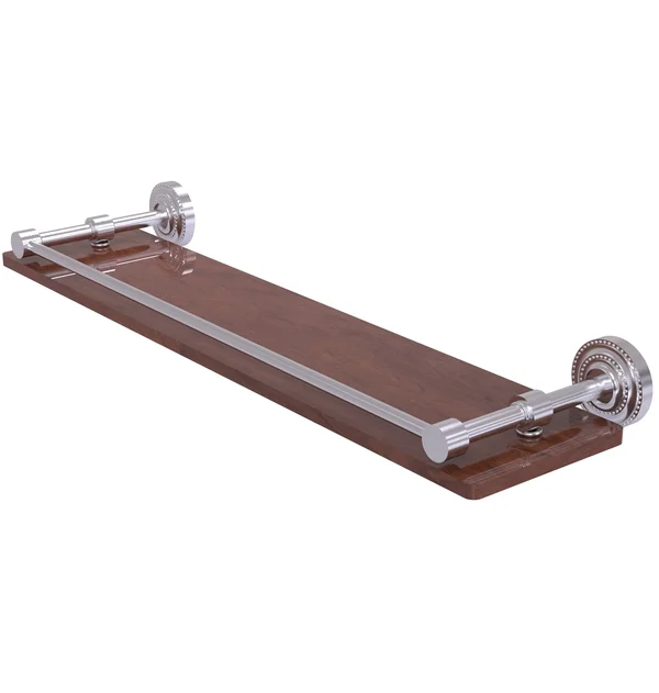 Allied Brass DT-1-22-GAL-IRW-SCH Dottingham Collection 22 inch Solid IPE Ironwood Shelf with Gallery Rail